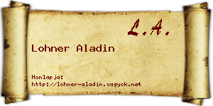 Lohner Aladin névjegykártya